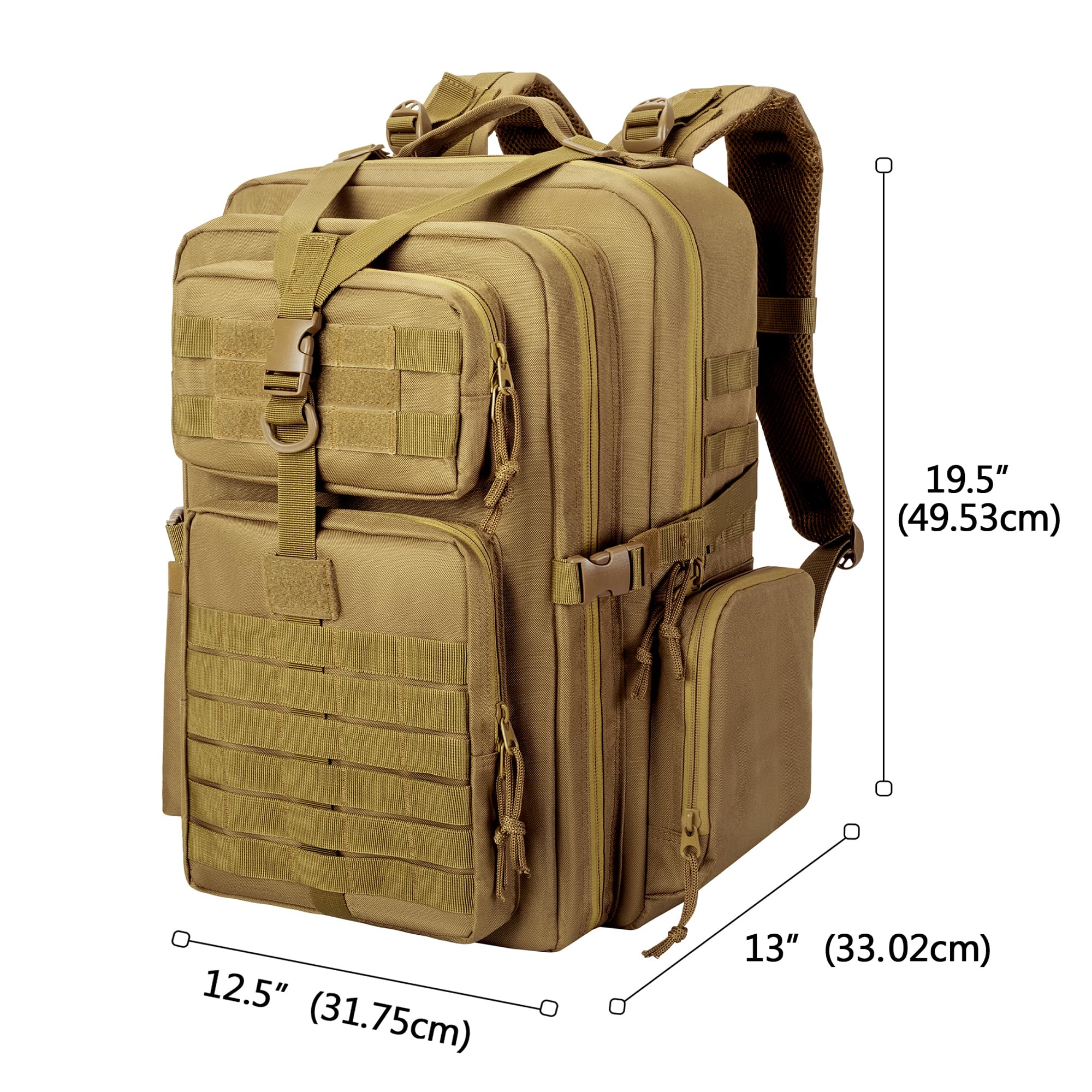 Damero Zaino tattico per trauma con fibbia a Y, borsa medica tattica Molle Borsa per insetti di pronto soccorso per escursionismo, trekking, caccia, campeggio, Cachi