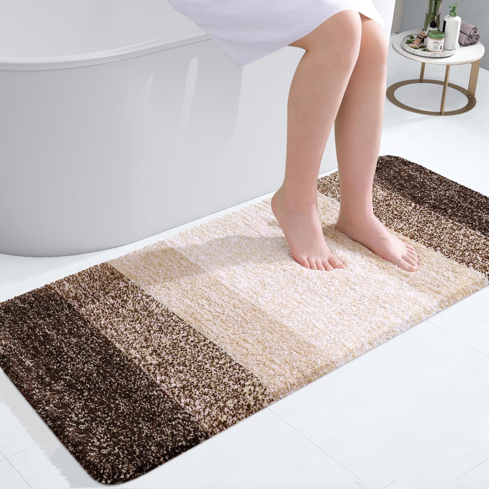 OLANLY Bathroom Runner Rug 44x20, Extra Soft Absorbent Microfiber Bath Rugs