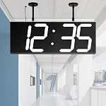 CHKOSDA 18.7 Inch Large Digital Clock with GPS Auto-Sync Time - White | 164ft Visibility, No Wi-Fi, Adjustable Timezone, 8-Level Dimming, Remote, Timer, for Living Room, Office, Classroom, Garage
