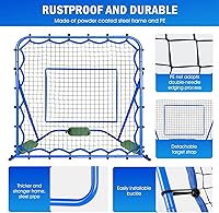 Vista 7 de Red de rebote de fútbol y béisbol, ángulo de conmutación rápida, entrenamiento de voleibol para control, práctica de pases, fácil configuración