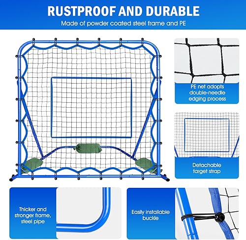 Miniatura 7 de Soccer Rebounder Net, Quick-Switch Angle Soccer Training for Control, Passing Practice, Easy Setup Soccer Goal Rebounder Gifts Aids & Equipment for