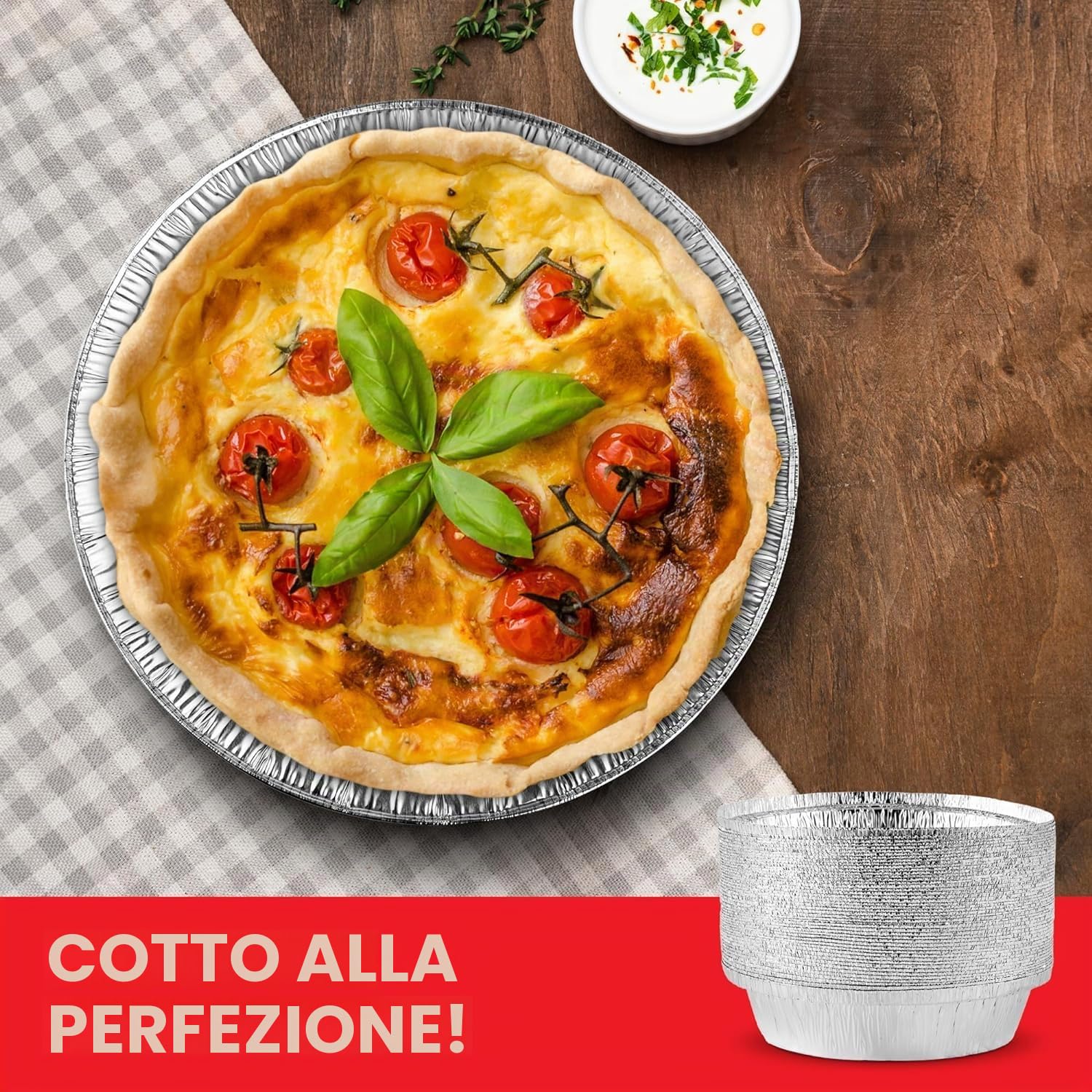 LATERN 100 Pezzi 18CM Vassoi Rotondi del Foglio di Alluminio, 720ml Vassoi per Arrosti Usa e Getta Sicuro per Forno eIl Congelatore Contenitori per Alimenti per Cottura al Forno Servendo Porta Via