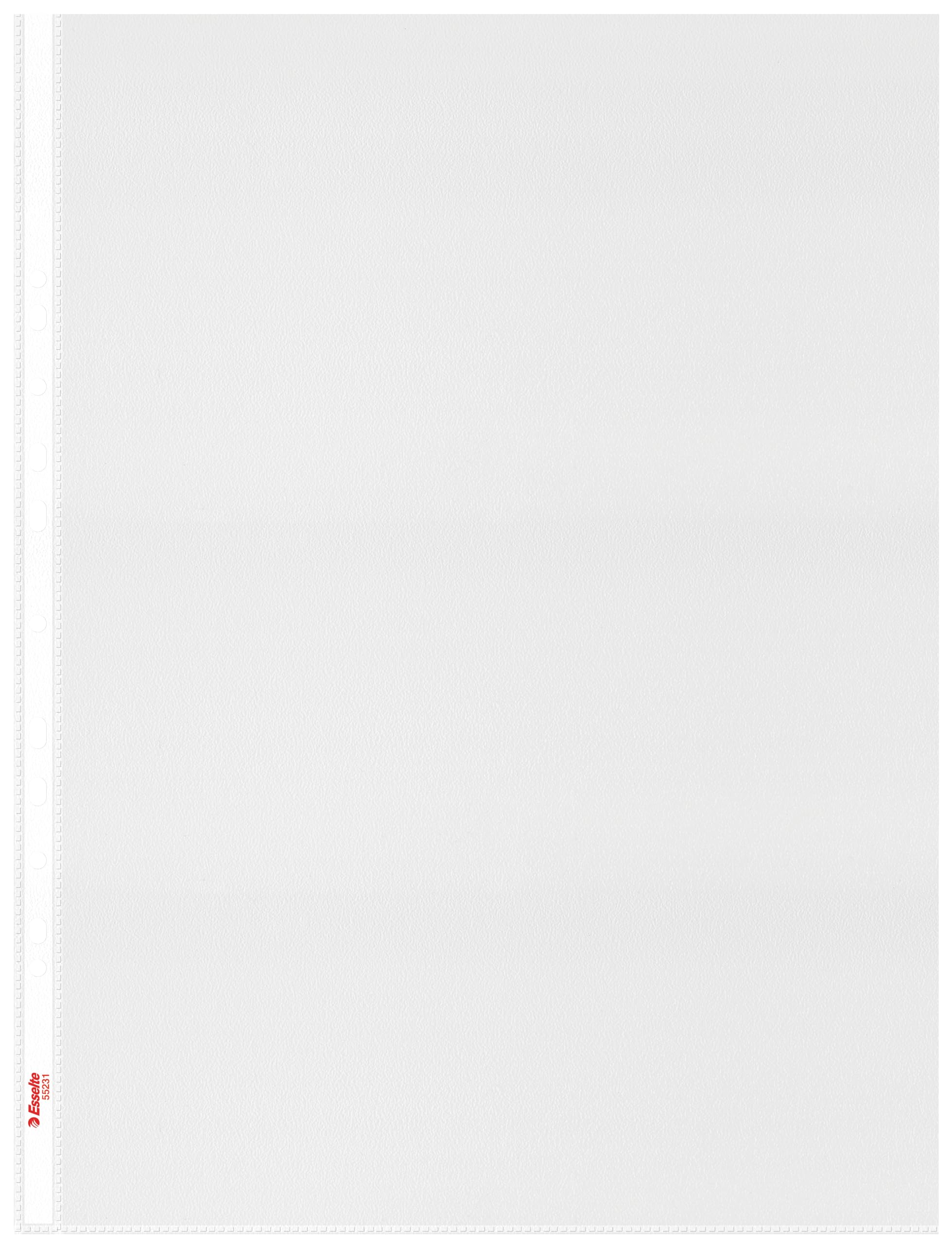 Esselte Quality Punched Pocket, Pack of 50, Holds up to 20 A3 sheets, Transparent, Matte, 85 Micron PP Material, 55231