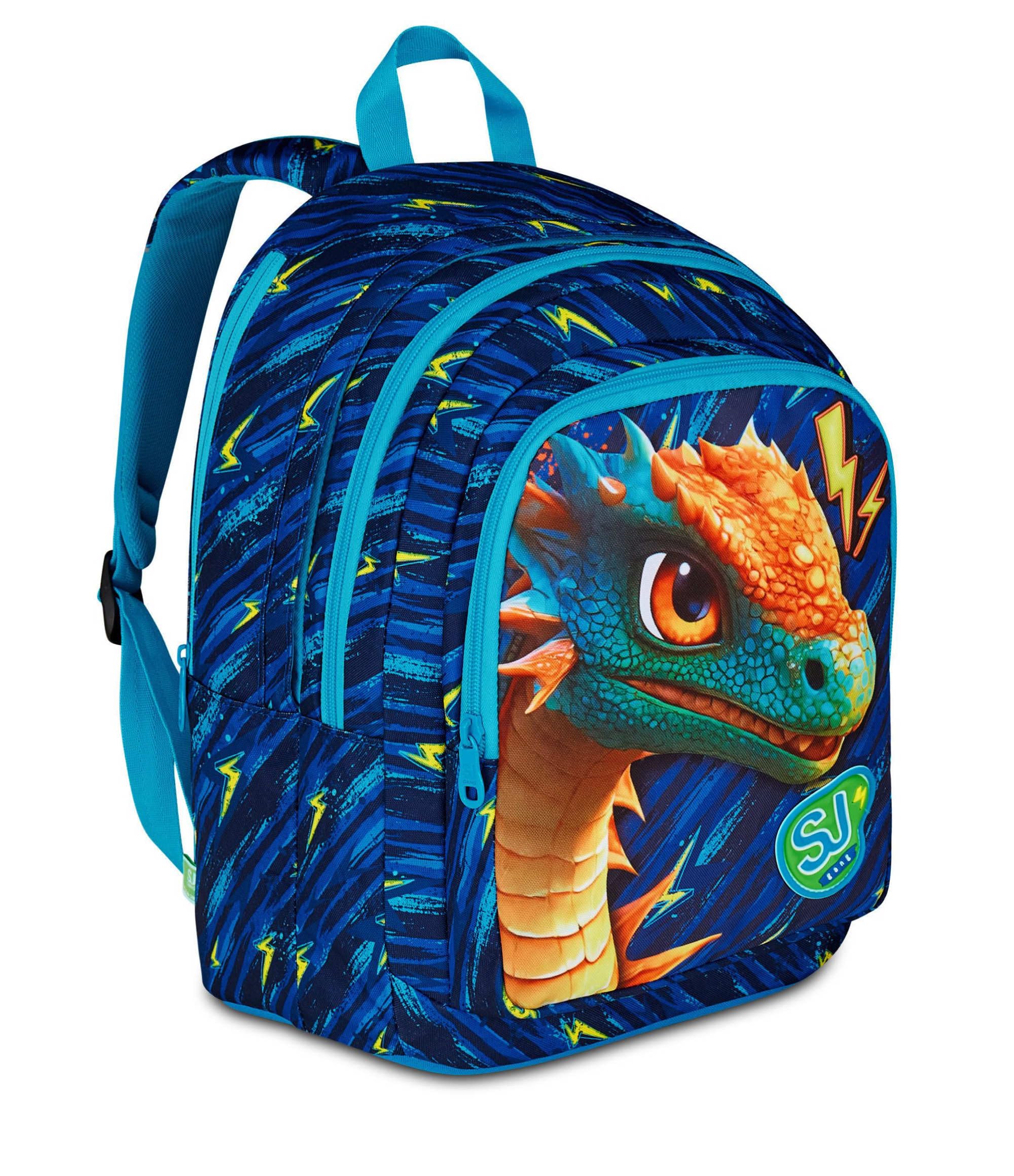 SJ GANG STYLE JAM GANG School Backpack Blu per Bambini, Maxi Alari Rimovibili, Due Compartmenti e Pochettino Biberon, 29