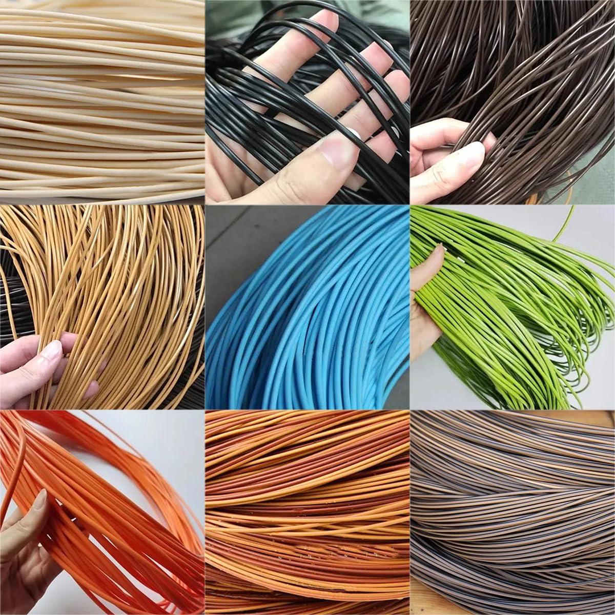 500G mobili Rotondi PE Rattan, plastica Imitazione Rattan, Materia Prima Sintetica per Intreccio per Tavolo Sedia Cestino componente