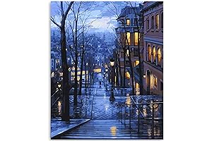 Enjoy The Serene Scenery of Lin-a-Lex's Paint by Numbers Winter Cityscape