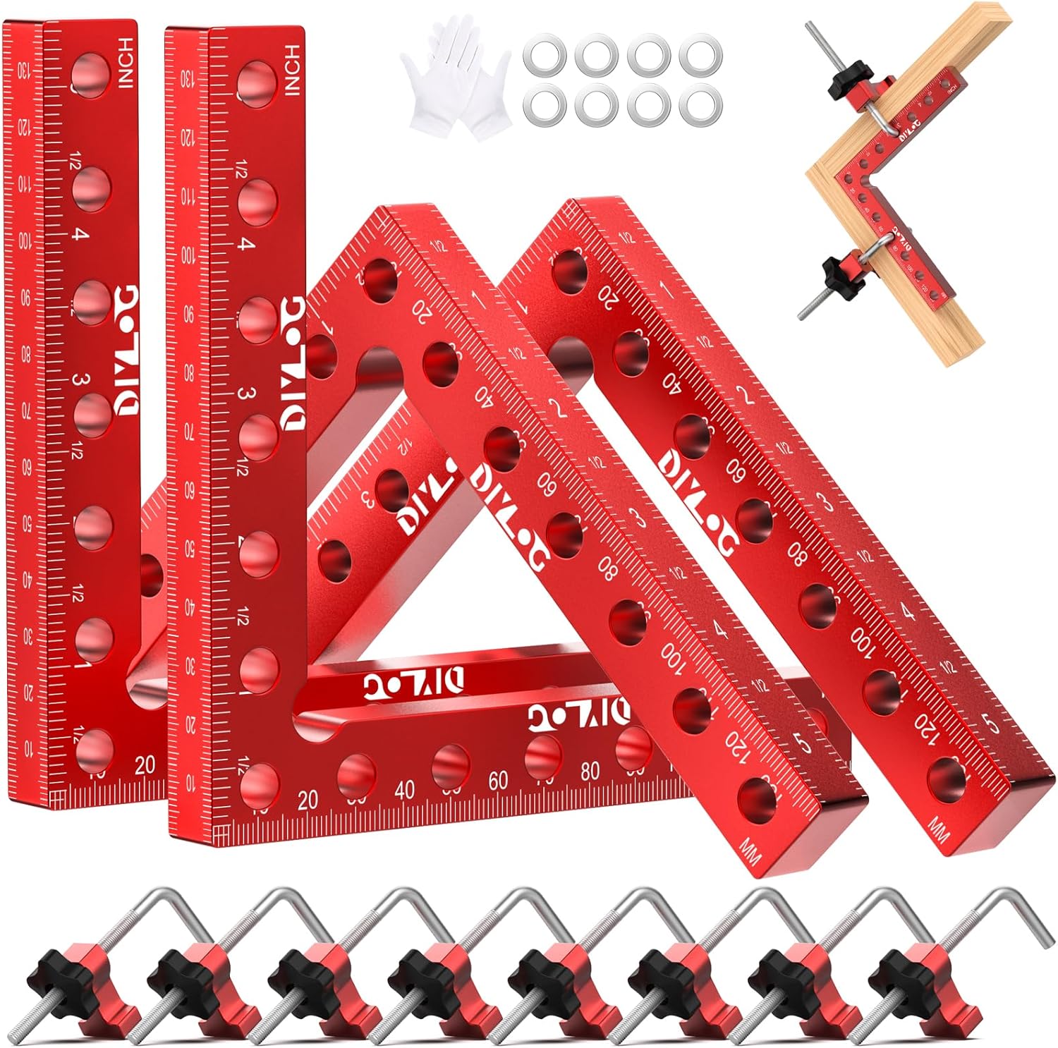 Corner Clamp for Woodworking - 90 Degree Aluminum Clamp Set 4 Pack