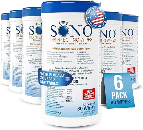 SONO - Toallitas desinfectantes de grado médico para escuelas, instalaciones de salud, negocios y oficina en casa, toallitas de limpieza