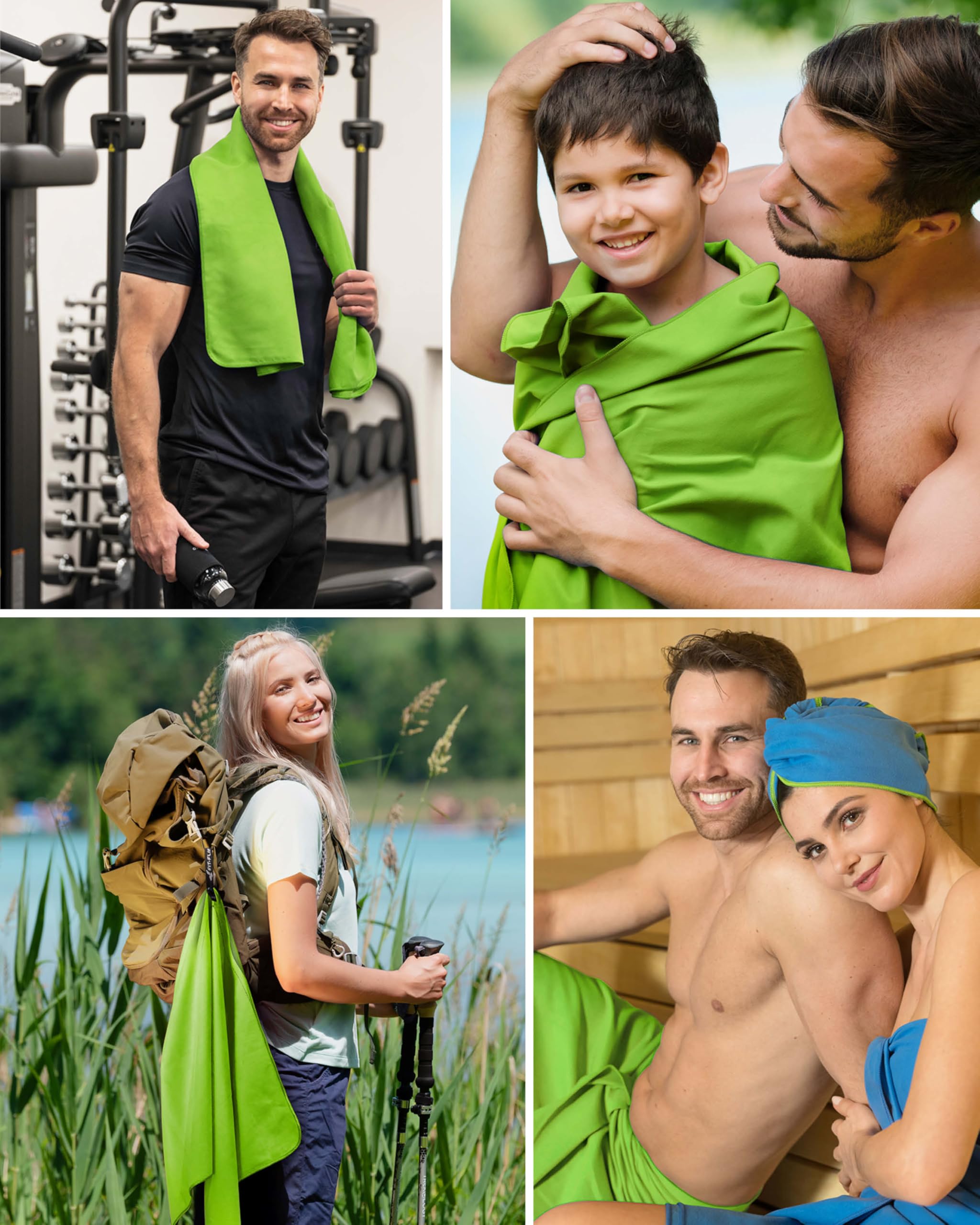 Fit-Flip Asciugamano microfibra - asciugamano palestra compatto e ultraleggero - asciugamani microfibra - il perfetto telo mare microfibra grande - ottimale per viaggio, sport e palestra