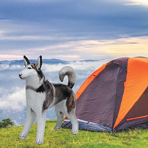 Miniatura 8 de Jet Creations Perro Husky inflable de Alaska animal de mascotas de 32 pulgadas de largo para decoración de fiestas regalo de animales de peluche