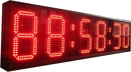 Miniatura 2 de AZOOU 10 "de alto carácter LED reloj de pared LED temporizador digital cuenta regresiva y hacia arriba por IR teledirigido color rojo