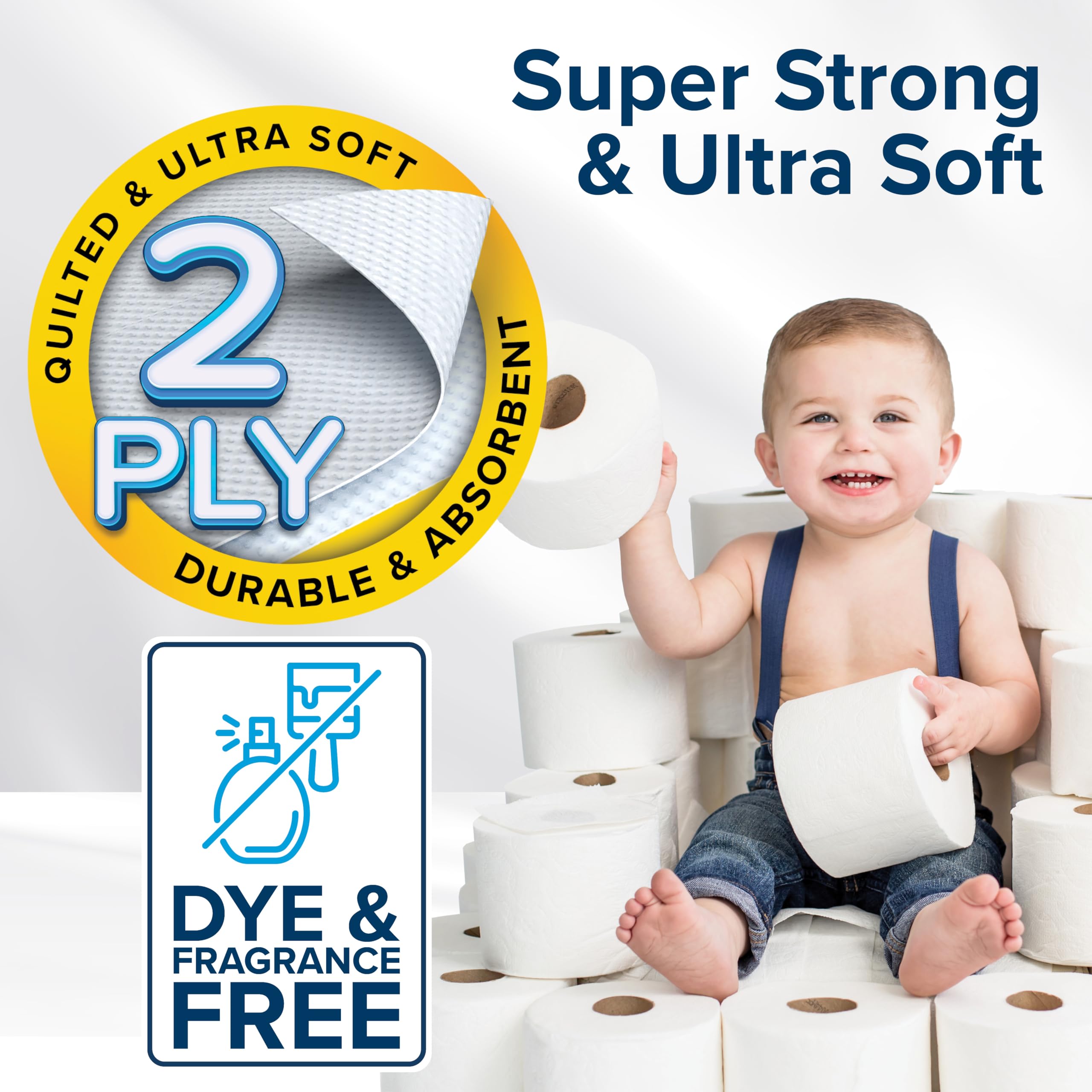 Camco Papel higiénico para baño RV – 16 rollos | Seguro para séptico y alcantarillado | Papel de baño biodegradable de 2 capas | Blanco | 500 hojas por rollo (40282)