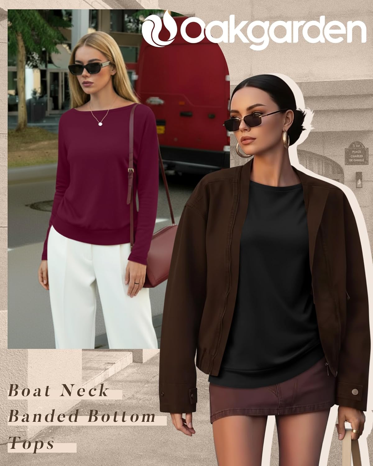3 Pack Women's Boat Neck Shirts Long Sleeve Banded Bottom Tunic Tops Loose Fit Fall Casual Basic Layering Tees - Image 4