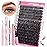 DIY Lash Extension Kit Individual Lashes Clusters Lash Bond and Seal, Clusters Lash Glue Remover and Eyelash Tweezers for Eyelash Extensions Home Use (40D-0.07D, 15-20mm, Kit)