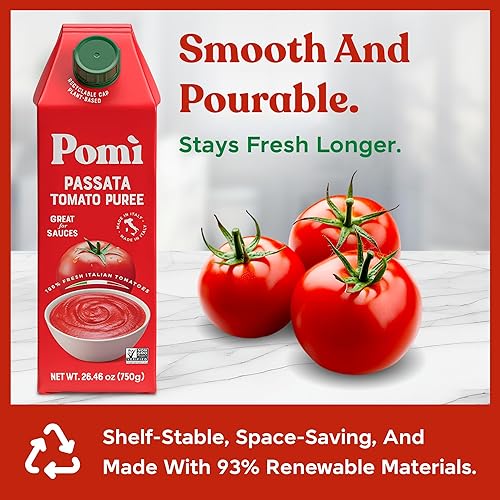 Miniatura 8 de Pomì Tomato Passata - Hecho en Italia - Puré de tomate cremoso y aterciopelado con toque de sal, sin aditivos ni conservantes, tomates italianos
