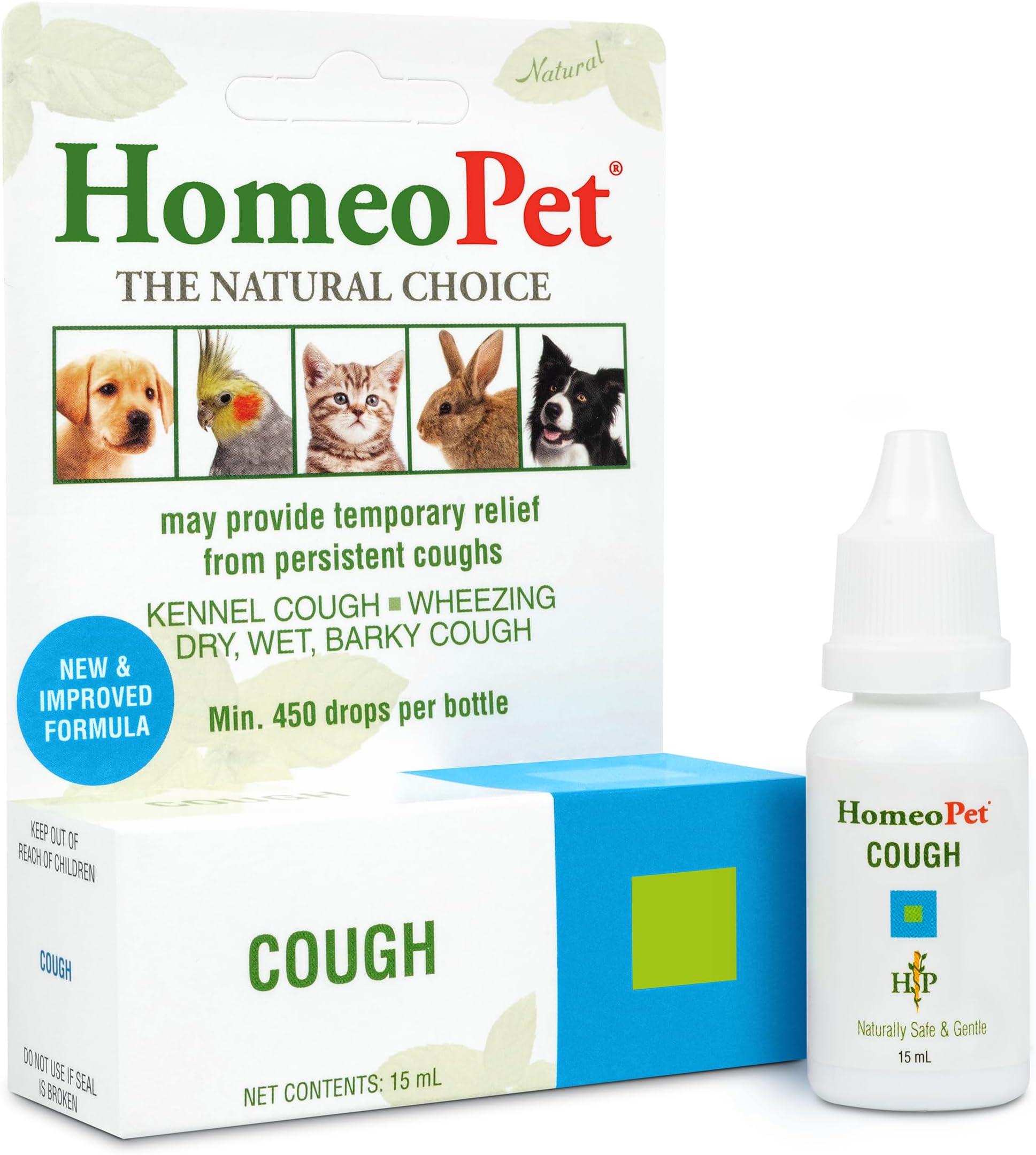 HomeoPet Cough, Natural Cough Supplement for Dogs, Cats, and Other Pets