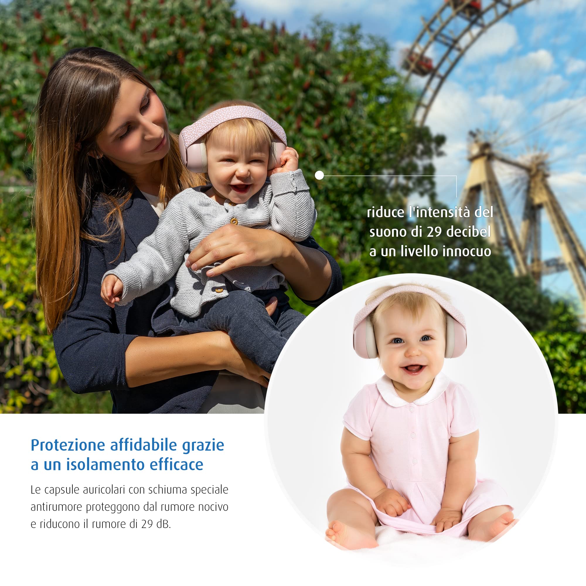 reer GmbH 53074 Silentguard, Protezione dell'Udito per Bambini, per la Testa Sensibile del Bambino, Cresce Insieme