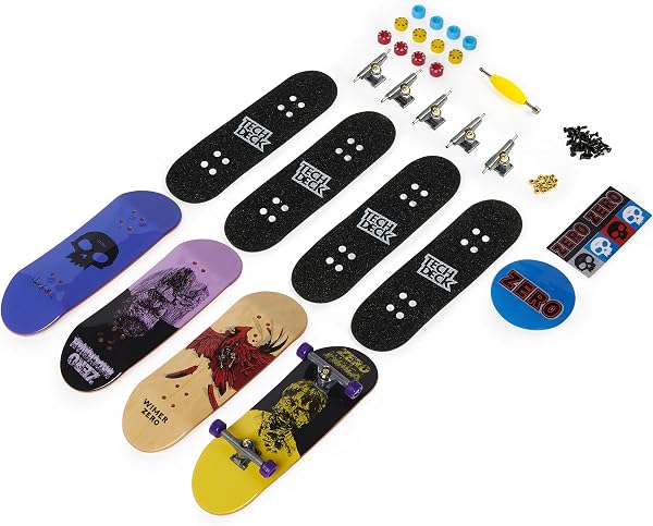 Tech Deck, Giochi Olimpici Parigi 2024, Set da 4 Fingerboard Ultra DLX, Mini Skateboard da Collezione Personalizzabili, Giocattoli per Bambini da 6 Anni in su (pacchetto può variare) - 2