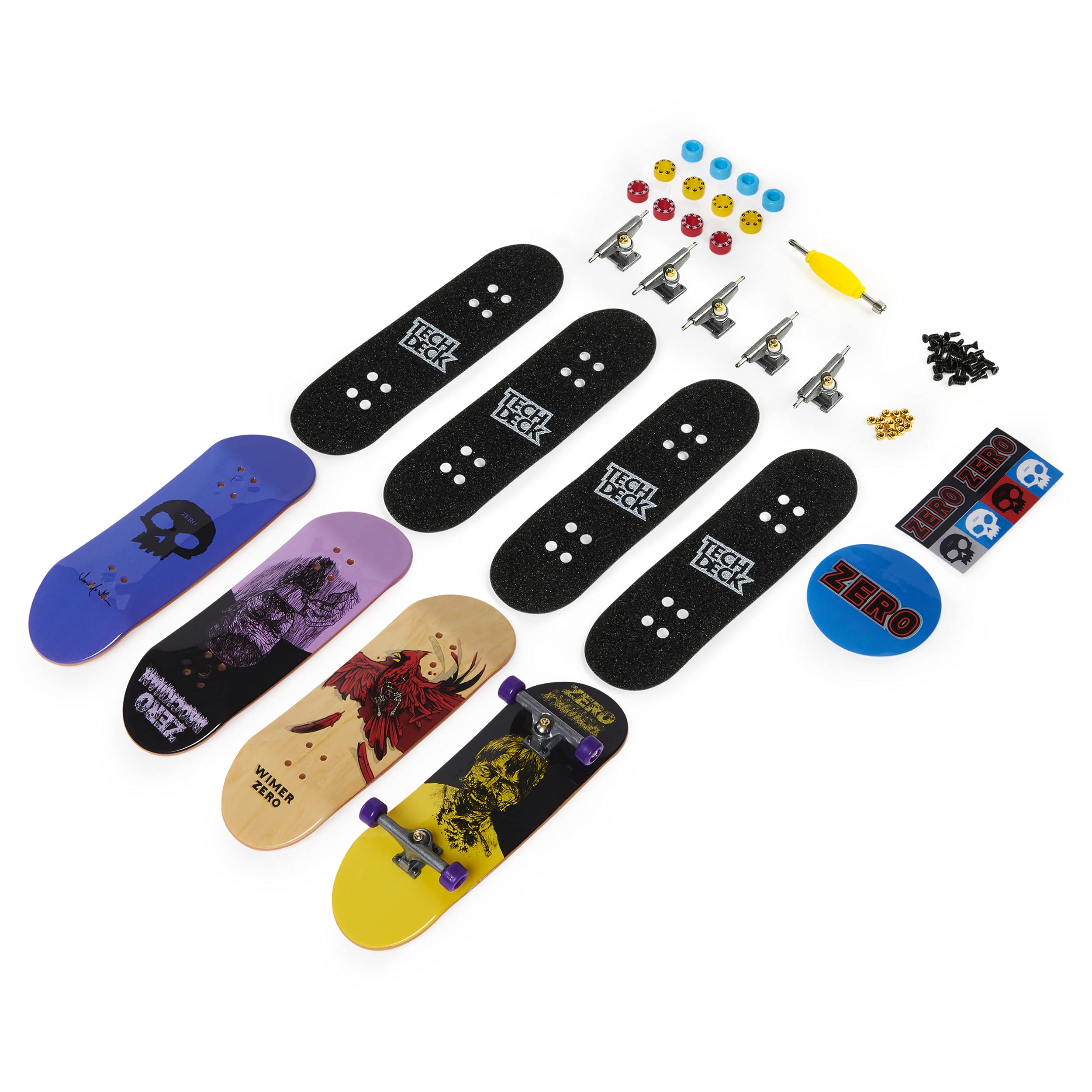 Tech Deck, Giochi Olimpici Parigi 2024, Set da 4 Fingerboard Ultra DLX, Mini Skateboard da Collezione Personalizzabili, Giocattoli per Bambini da 6 Anni in su (pacchetto può variare)