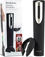 Brookstone Electric Wine Opener with Foil Cutter & Stand | Automatic Battery Corkscrew for Effortless Uncorking & Wine Gifts
