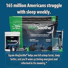 Jigsaw Health MagSoothe | Fast-Acting, Calming Magnesium Glycinate Powder Supplement | Raspberry Lemonade Flavor | 60 Servings (Packets)