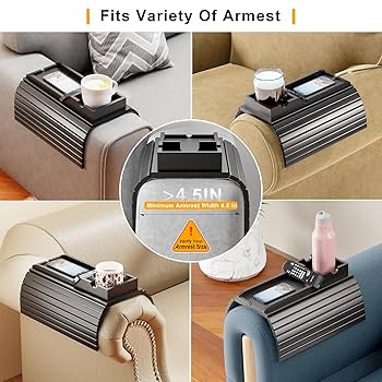 Couch Armrest Table In Magnetic Detachable Bamboo Couch