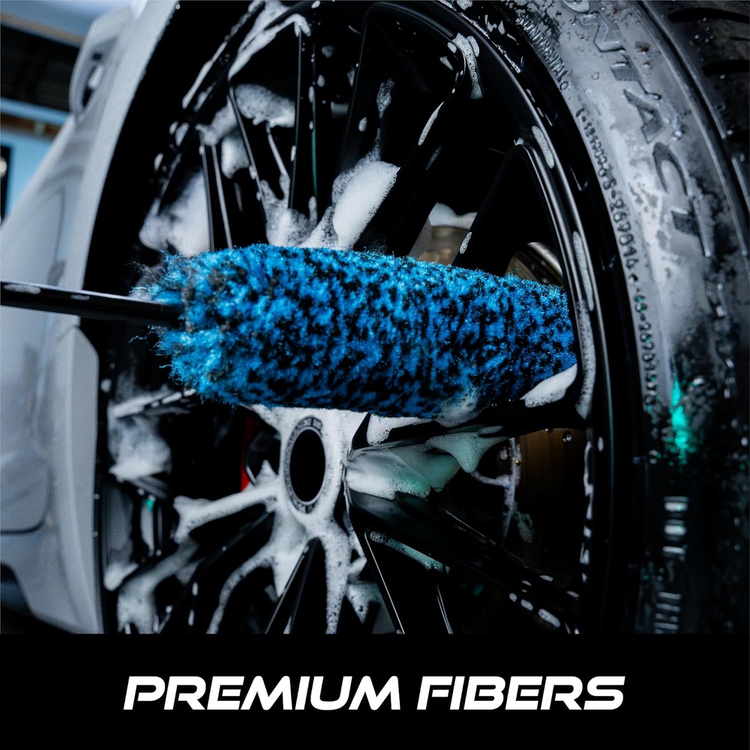 VIKING Wheel Barrel Brush, Cleaning Brush for Wheels and Car Detailing Kit, Regular Diameter, 16 Inch Length, Teal, 1 Pack