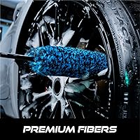 Vista 4 de VIKING Wheel Barrel Brush, Cleaning Brush for Wheels and Car Detailing Kit, Regular Diameter, 16 Inch Length, Teal, 1 Pack