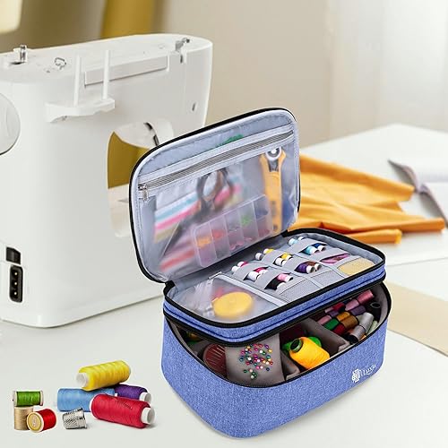 Vista 8 de Luxja - Organizador de accesorios de costura., Azul oscuro, L