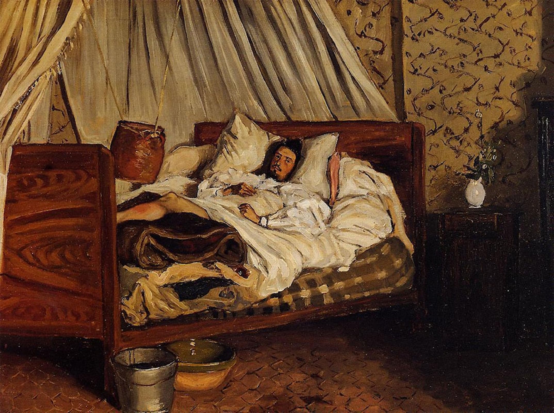 SERENDIPITP Abstract Painting Mural Print Picture Wall Decor Painting the Improvised Field-hospital by Frederic Bazille Vintage Wall Artwork for Home Decor 60x90cm