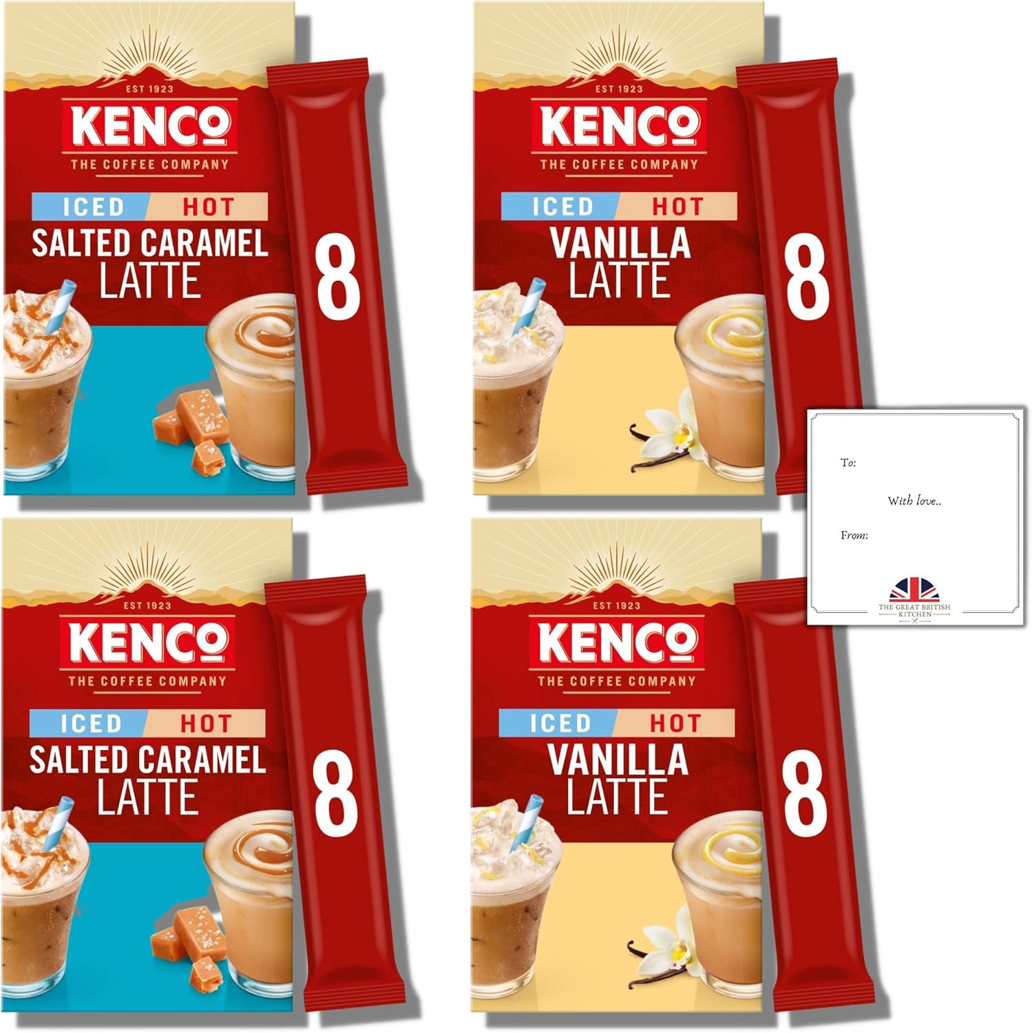 Kenco Iced Latte/Hot Latte Vanilla Instant Coffee 8 Sachets 8 per pack