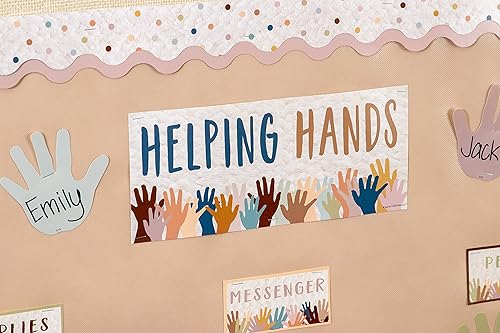 Miniatura 4 de Teacher Created Resources Everyone is Welcome Helping Hands Mini Tablón de anuncios Decoración para el aula (TCR7122)