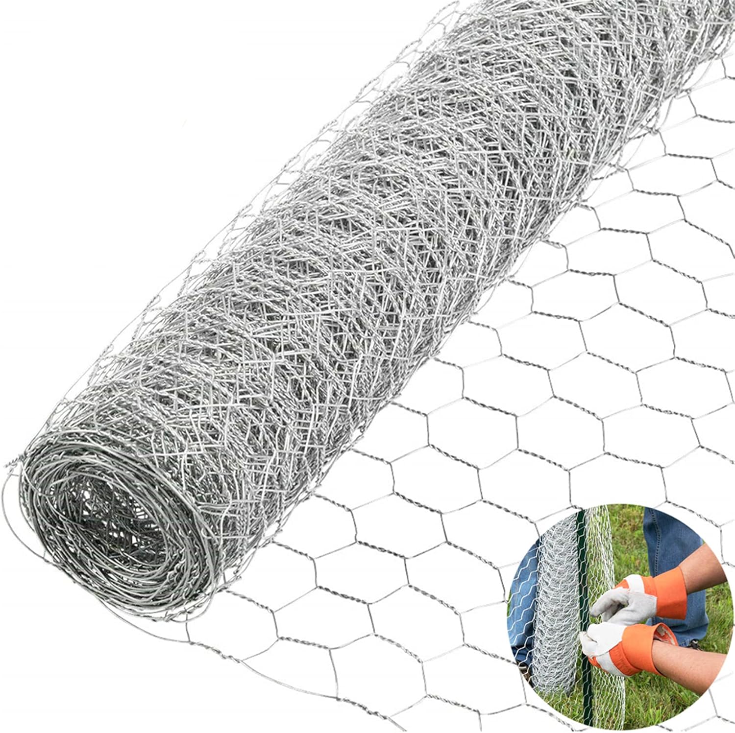 72 Inch x 50 ft Galvanized Hexagonal Wire Poultry Netting Mesh for Craft Projects and Gardening Metal Mesh Fencing/Chicken Wire