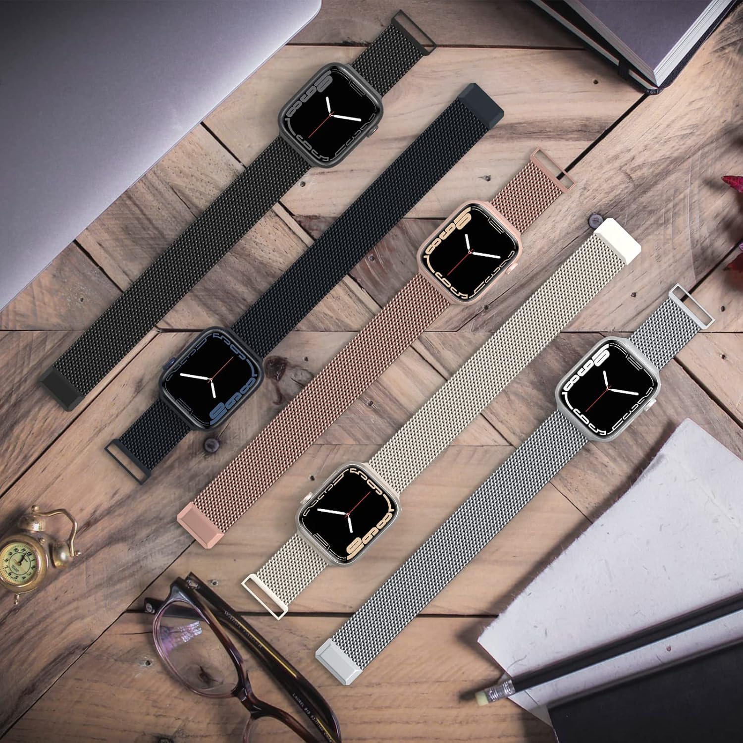 EPULY Compatible with Apple Watch Band 44mm 45mm 46mm Series 10 11 49mm, Stainless Steel Mesh Loop Magnetic Clasp Bands for iWatch Series 9 8 7 6 5 4 Ultra SE3 2 Women Men - 49/46/45/44mm Black - Image 7