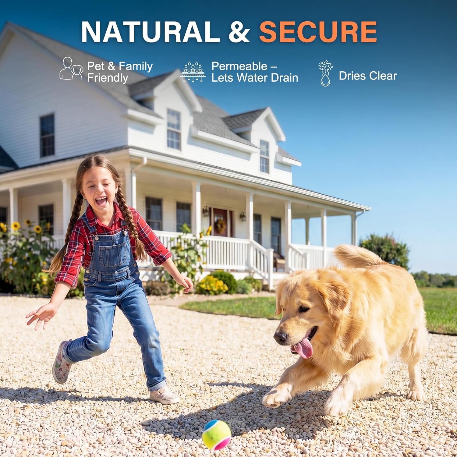 Teexpert Rock Glue for Landscaping - 2 Gallon Pea Gravel Binder Stabilizer - Concentrate Long-Lasting Hold, Permeable & Dries Clear - Stone Adhesive for Garden, Walkways, Patios & Driveway Edge