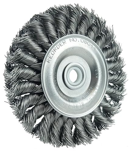 Vista 6 de Weiler Dualife cepillo para polvo de rueda de alambre estándar con agujero redondo y nudo parcial, 4", 1