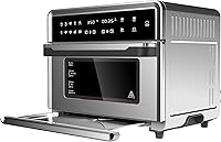 Vista 2 de Megachef Horno electrónico multifunción de 360 grados con tecnología de aire caliente, cromo plateado, capacidad de 25 litros