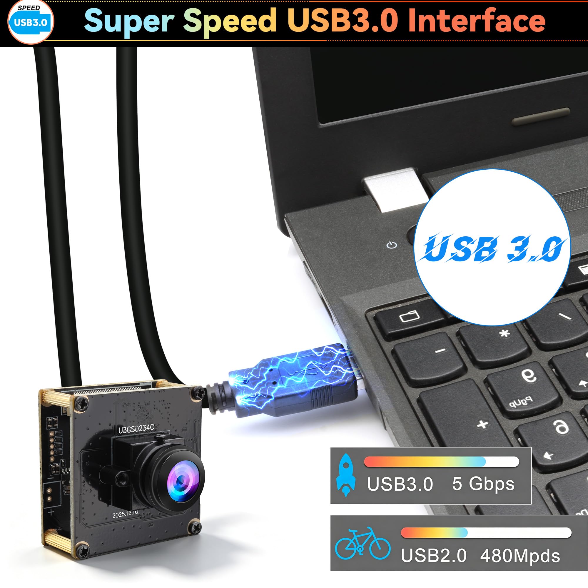 Amazon.co.jp: ELP 200FPS グローバルシャッターUSB3.0カメラ