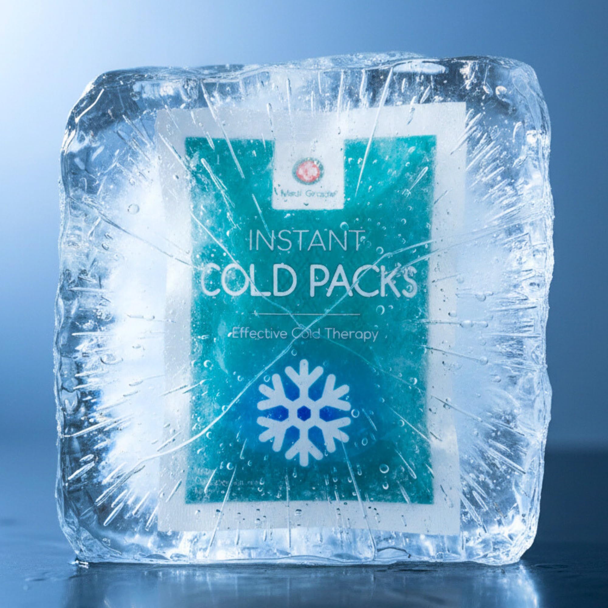 Medi Grade Bolsas de Frío Instantáneo 30 uds de 100 g – Bolsas de Gel Frío para Alivio Rápido, Sin Frigorífico con Banda de Sujeción –ideal para Lesiones en Tobillos y Rodillas –Medidas 11,43x15,24 cm