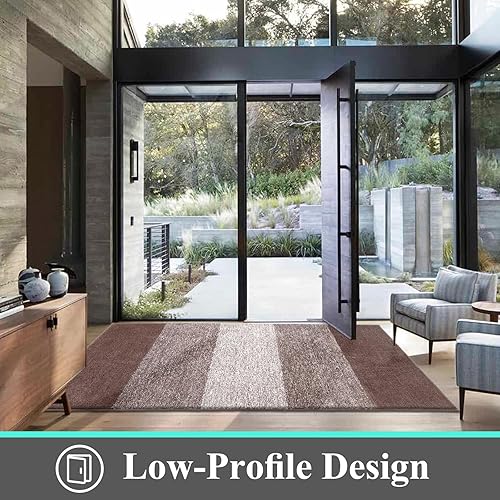 Miniatura 248 de Vaukki Tapete para puerta de entrada, antideslizante, absorbente, atrapador de lodo, tapete para el interior, tapete lavable para puerta de entrada