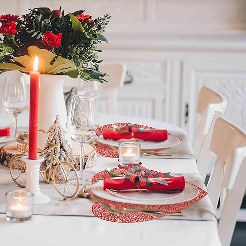 Miniatura 5 de Juego de 8 manteles individuales de San Valentín, decoración de mesa de San Valentín para noches románticas, día de San Valentín, fiesta, boda,