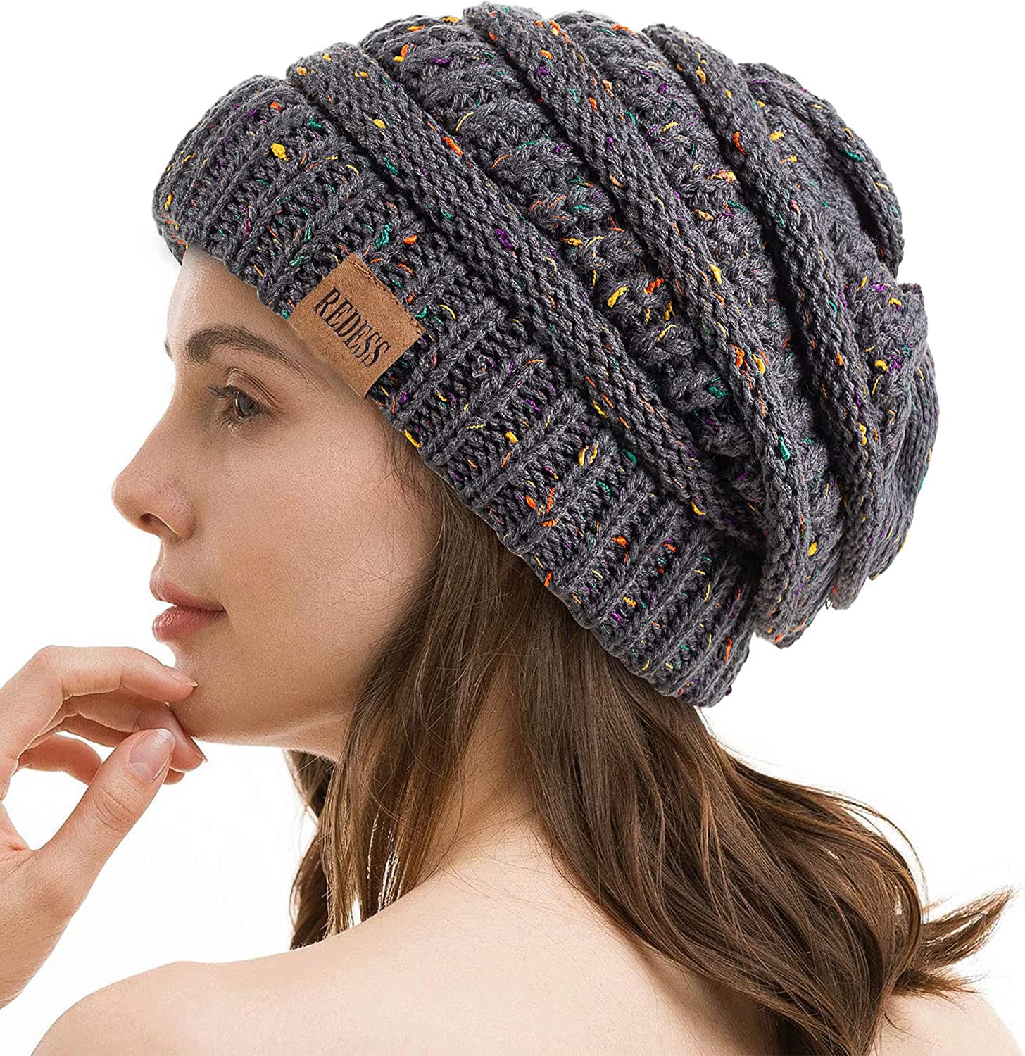 REDESS Slouchy Beanie Hat per Uomo e Donna Winter Warm Chunky Soft Oversize Cable Knit cap