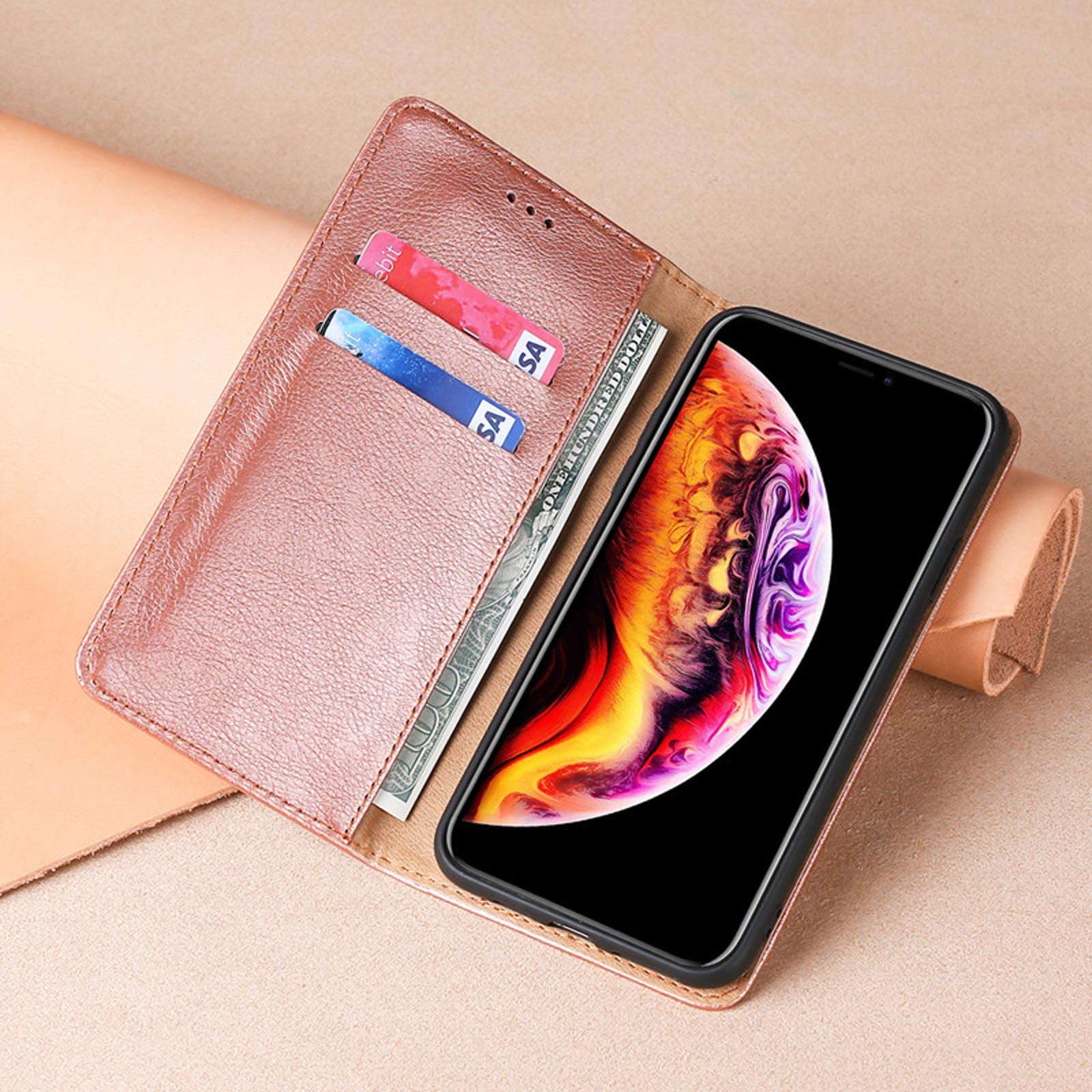 Custodia Portafoglio Per Google Pixel 6 - In Pelle PU, Con Pellicola