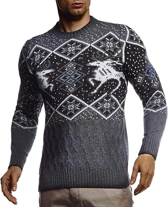 Leif Nelson Mens Stylish Sweater Longsleeve Pullover Sweatshirt Hoodie for Men Slim Fit LN-20761