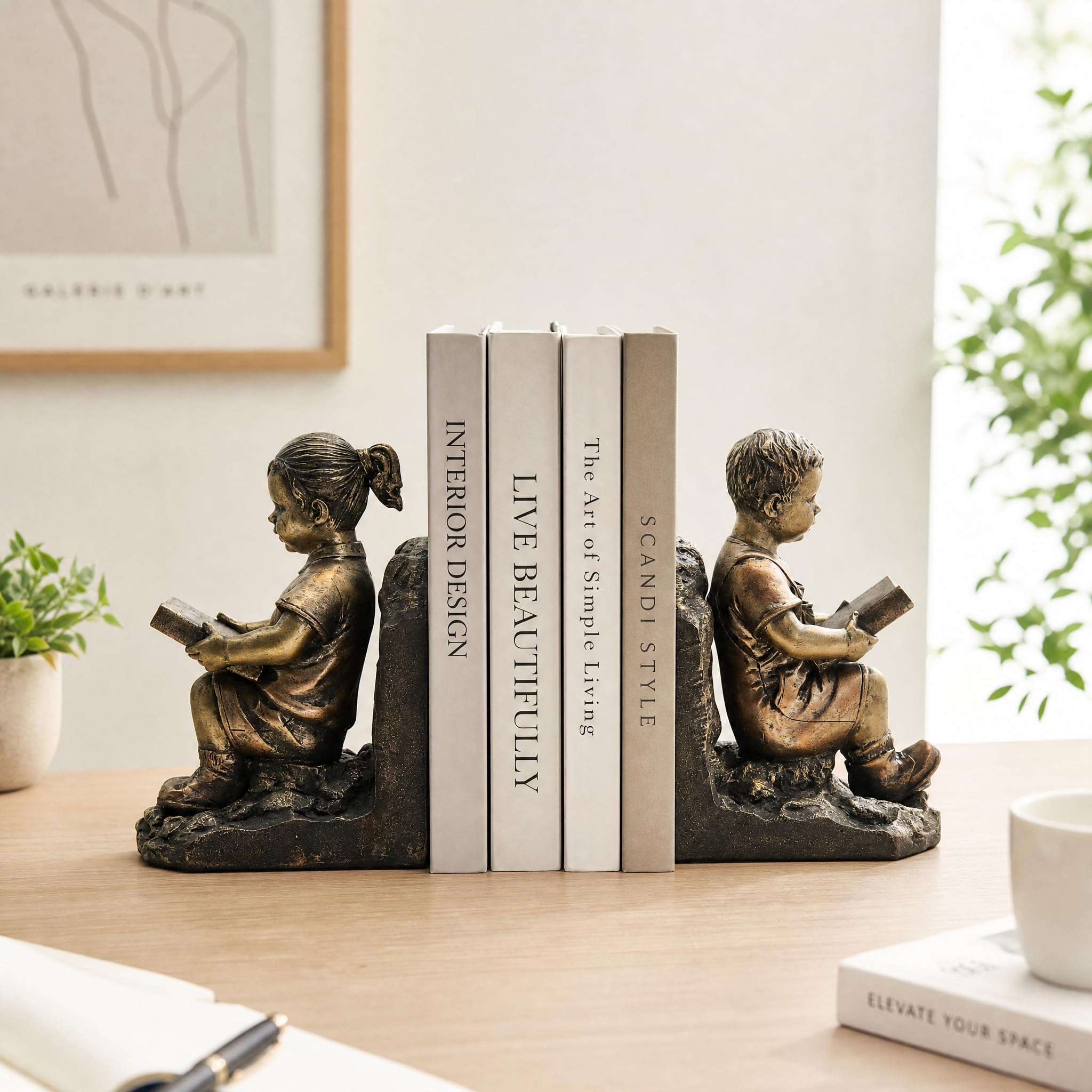Fermalibri per bambini, resistente, antiscivolo, in resina, ornamento da scrivania per ufficio, soggiorno, regalo significativo per gli amanti dei libri