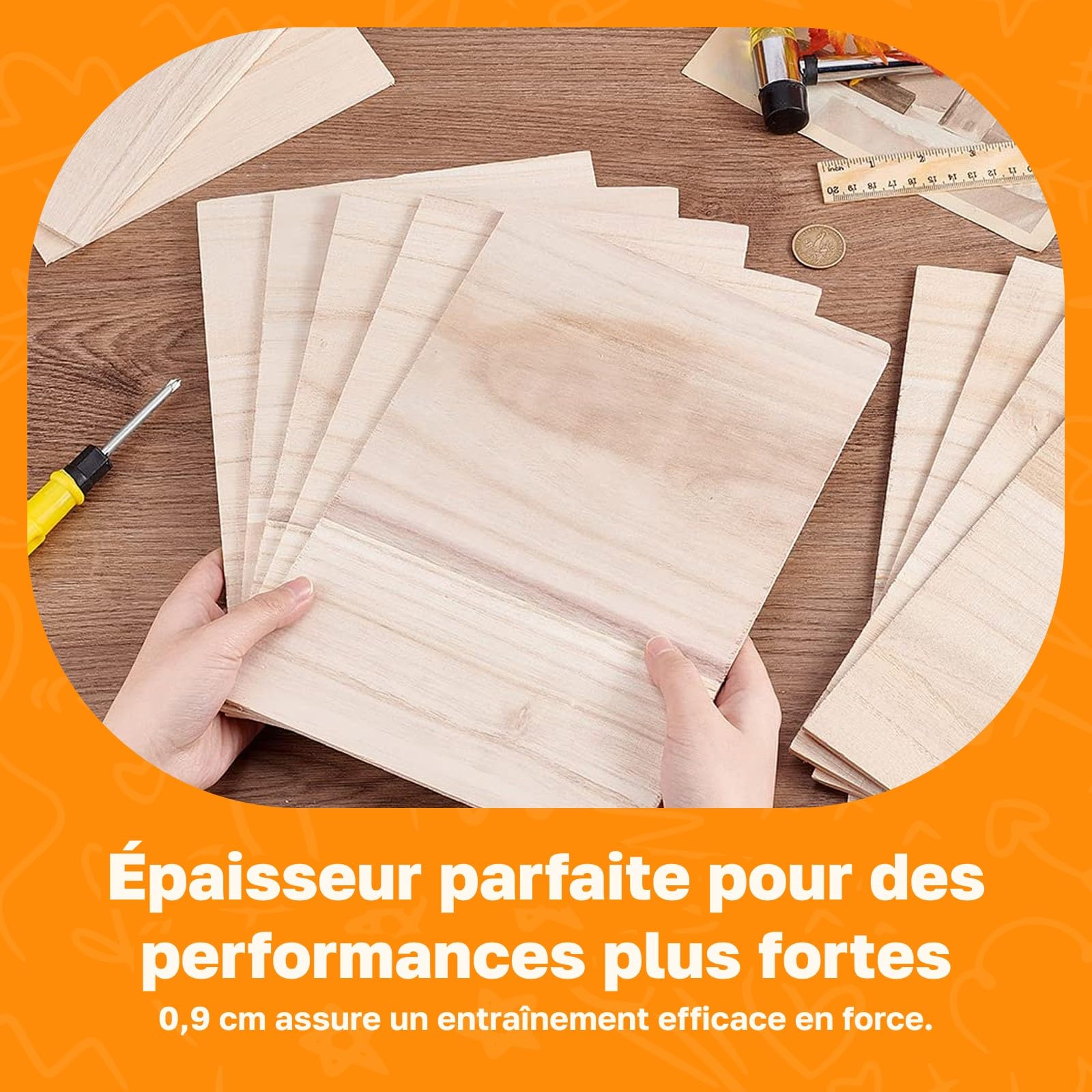 Planche de Taekwondo 10x, Planche de Casse de Bois pour Enfants et Adultes, Accessoire équipement de poinçonnage
