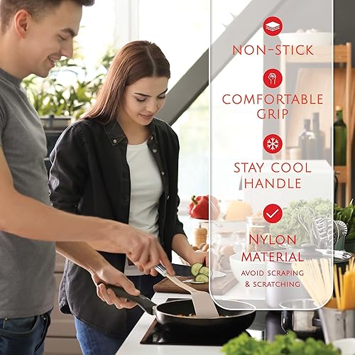 Miniatura 4 de Juego de utensilios de cocina de 35 piezas, antiadherentes y resistentes al calor, juego de espátulas de silicona de acero inoxidable de nailon
