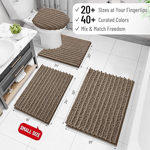 Miniatura 2 de Arotive - Alfombra para el baño de felpilla, extrasuave, gruesa, absorbente, peluda, antideslizante, lavable en lavadora, apta secadora, afelpada
