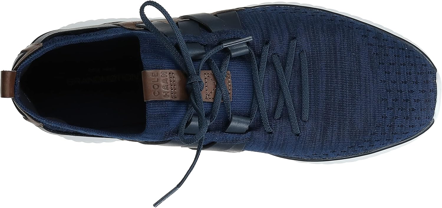 Cole Haan Men's Grand Motion Stitchlite Woven Sneaker 7 Navy Ink/Peony Knit/British Tan/Optic White