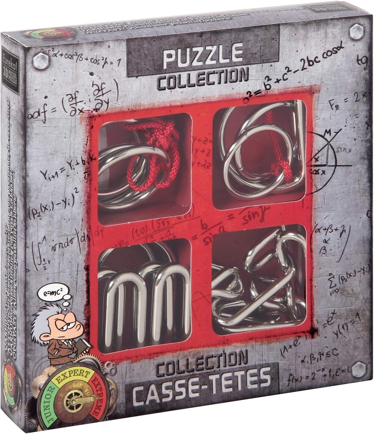 GIGAMIC Eureka 52473363 Extreme Metal Puzzle Set (4-Piece, 4x4 or 5x5, 4 Count, 4 Pieces, 1 Set, 1 Package, 12 Years to 18 Years)